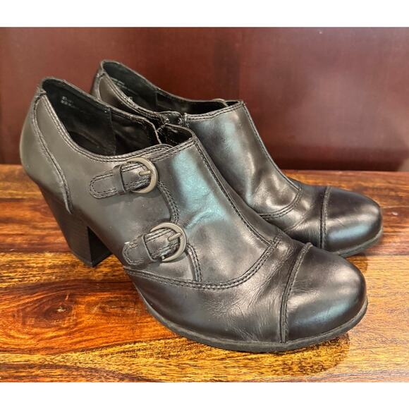 B.O.C Women's Black Leather Witchy Biker Bootie Size 9.5 - Picture 1 of 7